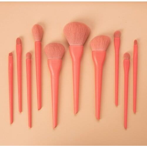 10pcs Candy Color Makeup Brushes Set Powder Foundation Eyeshadow Blushes Blending Brush Beauty Make Up Brush Cosmetic Kits Tool