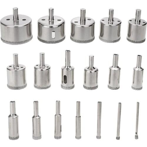 18pcs HSS Diamond Core Drill Bit Set Coring Tile Porcelain Glass Ceramics Hole Saw Cutting Tools 4-50mm For Electric Drill