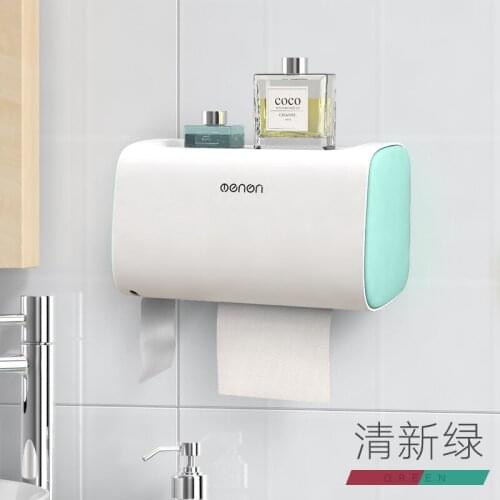 New Punch-free toilet tissue box toilet waterproof double-layer paper roll holder waterproof paper roll paper towel holder