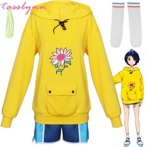 Ohto Ai Cosplay Wonder Egg Priority Cosplay Ohto Ai Hoodie Pullover Yellow Sweatshirt Anime Costume Halloween For Unisex Casual