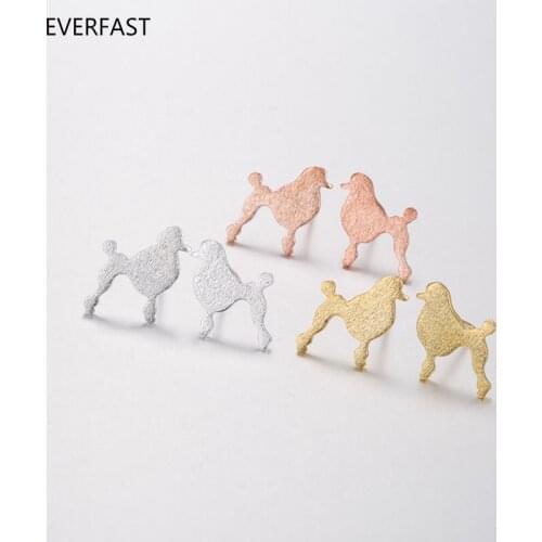 Wholesale 10 pairs/cute puppy poodle earrings fashion pet dog stud earrings, 3 colors, good luck