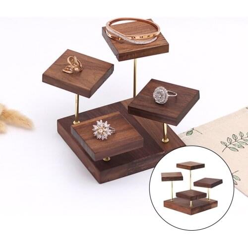 Jewelry Display Stand Organizer Rack Tray Rotatable Photo Props for Rings Bracelets Pendant Necklace Photography Women Girls