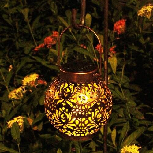 Hanging Led Solar Light Rugged Metal Housing Waterproof Lantern Home Decor Garden Decoration Outdoor
