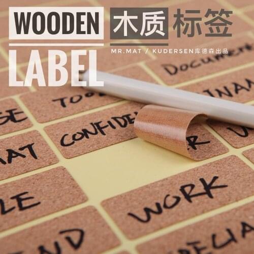 Cork resin stickers waterproof back self-adhesive handwritten PVC blank DIY for bottles cosmetics label marker wooden sticker
