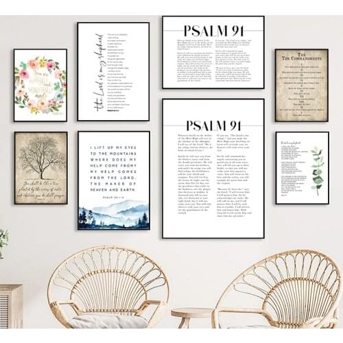 Psalm 1:3 Antique Bible Verse Print Vintage Wall Art Canvas Painting Farmhouse Decor Rustic Sign Poster Wall Picture Decoration