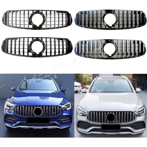 Car Front Racing Billet Bumper Grille Upper Facelift Grill For Mercedes Benz X253 W253 GLC Class 2020 Deluxe