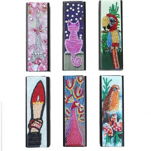 DIY Diamond Painting Eye Glasses Storage Box Travel Leather Sunglasses Case Special Shaped Diamond Storarage Box Gift to Student