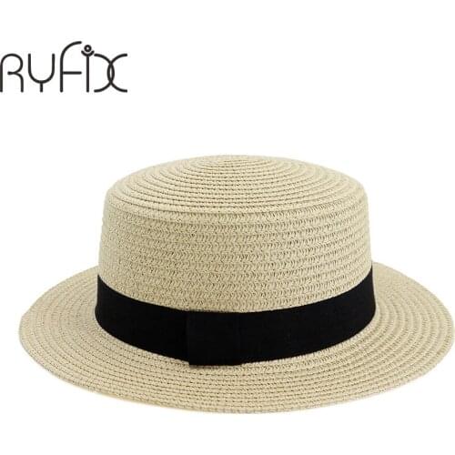 2021 Women Summer Hat UV Protection Beach Hat Fashion Straw Hat Hand Made Flat Brim Sun Hats For Women HA169