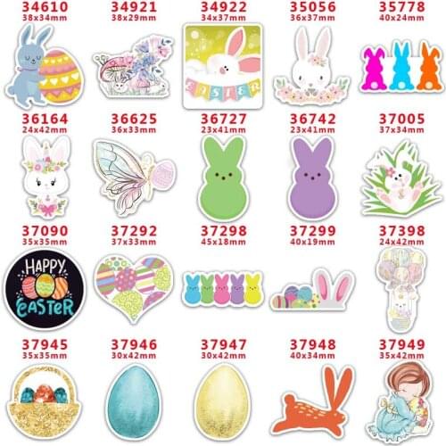 DIY Craft Supplies Sewing Accessories Cartoon Easter Bunny Printed Planar Resins Mold 10 Pieces. PR-26742