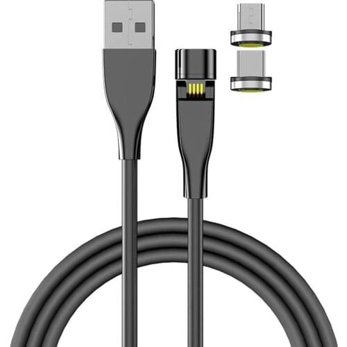 540 Degree Rotation Magnetic Fast Charging Type-c Micro-USB Cable for Phones