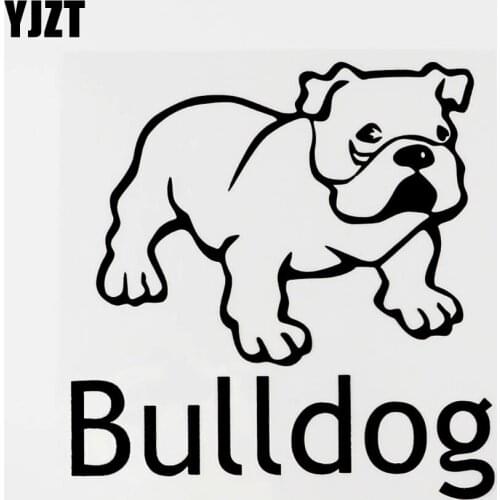 YJZT 15.4CM×15.9CM Funny Animal Bulldog Vinyl Car Window Sticker Decal Black/Silver 8C-0402