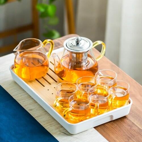 Kung Fu Tea Set Teapot Mate Glass Household Creative Luxury Chinese Modern Tea Set with Tray Tazas De Te Household Products DG50