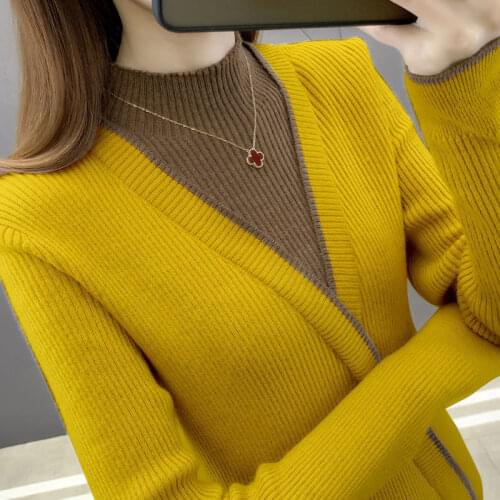 Knitwear For Women FallWinter Slim Sweater Long Sleeve Pullover High Collar Delivery Within 7 Days