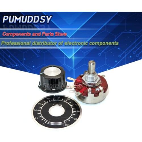 1 set (3pcs)WTH118 DIY Kit Parts 2W 1A Potentiometer 1K 2.2K 4.7K 10K 22K 47K 100K 470K 1M