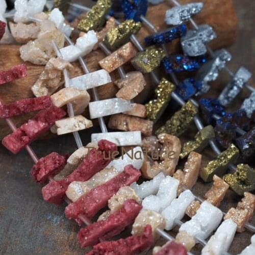 1 Piece For Sale Irregular Raw Agates Jewelry Accessories Titanium Druzy Agates George Loose Beads Strands In 24*43 mm BE6641