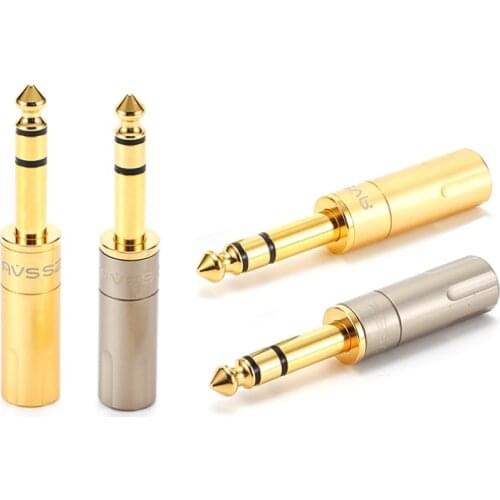 1Pcs gold-plated 6.35mm straight plug welding male head mixer speaker microphone three 6.5 audio stereo carbon fiber AFTRS-G/N