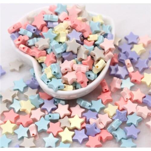 10mm Macaron Five-pointed Star Beads ABS Loose Spacer Beads with Hole Crafts for Jewelry Making DIY Handmade Accessories 10g