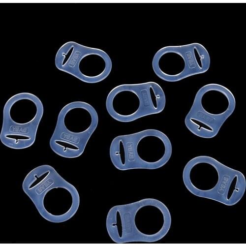 10Pcs/lot Adapter Chain Pacifier Holder Clear Color Wholesale Silicone Baby Infant Born Mam Pacifier Adapter Rings Dummy Clip