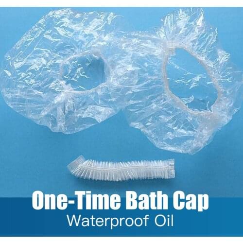 100Pcs Set Disposable Shower Cap Thicked High Quality Waterproof Protection Hair Shower Caps Bath Caps