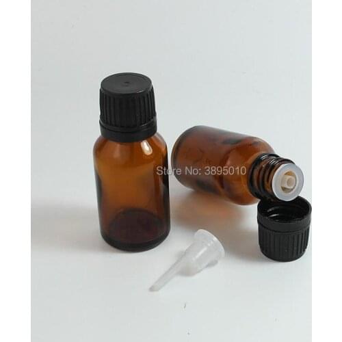 15ml Amber Glass Bottle With Water 1/2OZ Essential Oil Drop Pipette bottle Empty Brown Vials Bottles F524