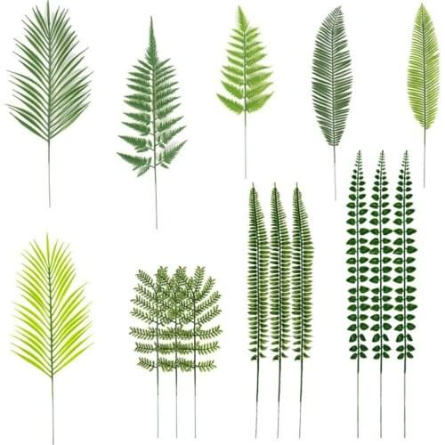 2021 Artificial Tropical Monstera Kwai Palm Tree Leaves Home Garden Decoration Fake Flowers Pants Greenery Background Fall Decor