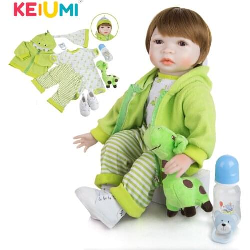 22 Inch KEIUMI Silicone Reborn Baby Dolls Cloth Body 55 CM Baby Dolls Toy New Design Kids Toy Playmate Toddler Surprise