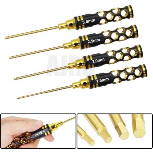 4Pcs 1.5 / 2.0 / 2.5 / 3.0 Honeycomb hollow light-feeling hexagonal screwdriver set for RC model car track SCX10 TRX4 TRX6