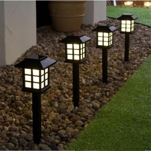 4pcs/lot Outdoor Sensor Solar Light Waterproof LED Solar Garden Light Lawn Lamp Landscape Night Lamp Pathway Patio Driveway Yar