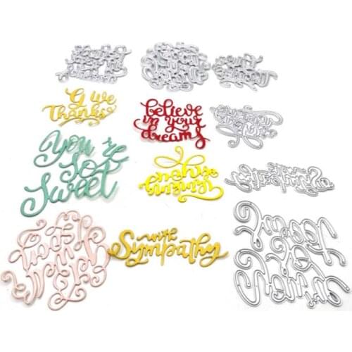 6 Pieces Believe in Your Dreams Dies Cutting Dies Metal Butterfly Die Embossing Stencils for Thanksgiving Christmas Card Paper