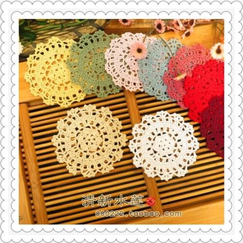 Free shipping 2013 new arrival 30 pic/lot 12cm round crochet doilies lace doilies mat placemat coaster as innovative item mat