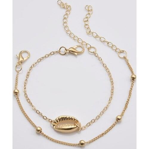 Bohemian Simple Multi-layer Shell Beads Bracelet Charming Womens Gold Silver Color Jewelry Fashion Beach Party Bracelet Gift