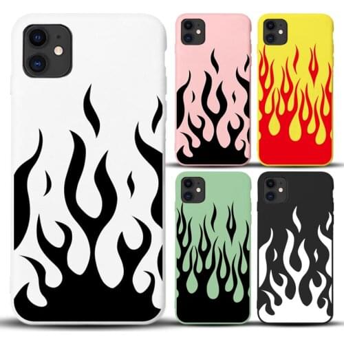 Artistic personality flame pattern phone case for iphone 6s 7 8 plus X XR XS Max 12 11 Pro Max SE 2020 Soft Silicone phone cover