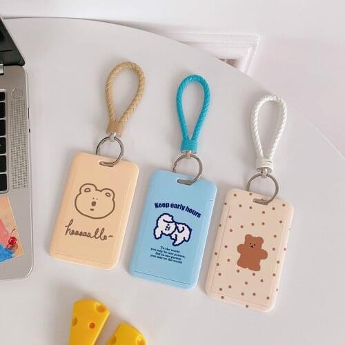 Japanese Cute Cartoon Pu Leather Card Holder Creative Credit Id Bank Card Protective Case Student Bus Card School Stationery
