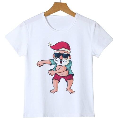 Cartoon Santa Claus Kid T Shirt Childrens Tops Tees 3D Christmas Boy Baby Girl Clothes O-neck T-shirt