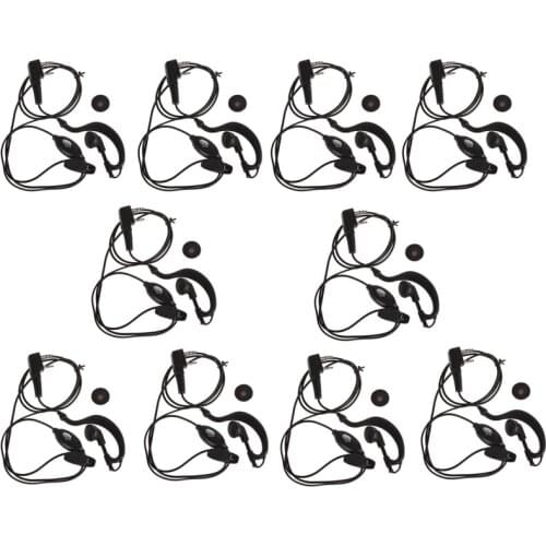 Lot 10pcs K-Type Earhook Walkie Talkie Earphone with Microphone Mic Headset for BaoFeng BF888S UV-5R UV 5R UV-5RE UV-B5 Kenwood