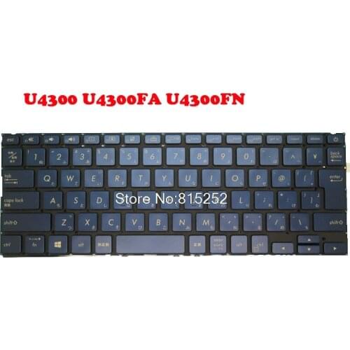 Laptop Keyboard For ASUS U4300 U4300FA U4300FN Blue without frame With Backlit Japanese JP
