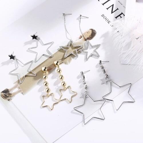Korean Fashion Pearl Earrings for Women Star Drop Long Earings Trendy 2021 Jewelry Accessories Wholesale Kolczyki