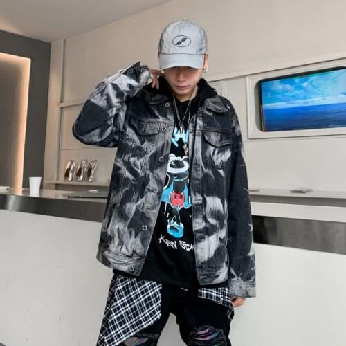 2021 Autumn Winter New Washed Denim Jacket Men and Women Loose Camouflage Jean Coats Fashion Trend Couple Cowboy Jackets Outwear