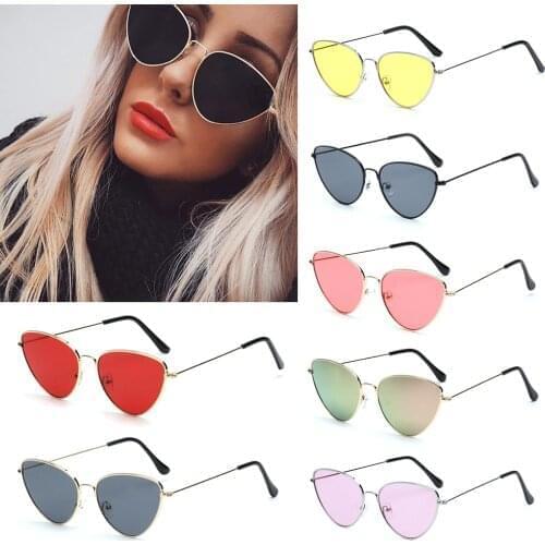 Summer Women Sexy Small Frame Triangle Sunglasses Metal Coating Mirror Sun Glasses Vintage Goggles Outdoor UV400 Eyewear