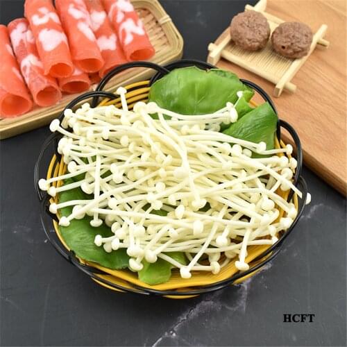 Store shop decoration Flammulina velutipes tiger lily buds Enoki Mushroom needle mushroom fake artificial vegetables model