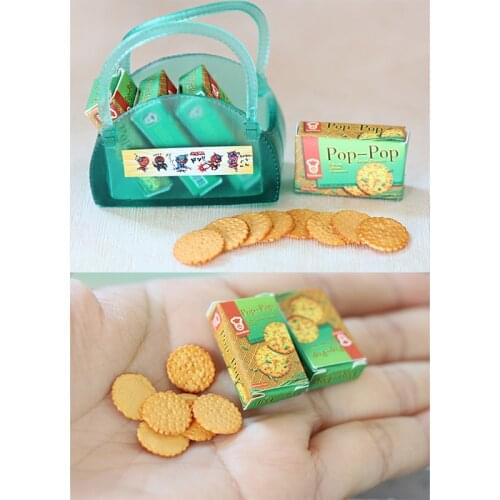 1:12 Scale Miniature Dollhouse Mini Chive Pancake Model With Shopping Bag or Cookies Pretend Play food for Barbies Doll Food Toy