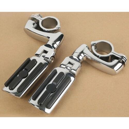 Motorcycle 360 Adjustable 1 1/4" Engine Guard Footpeg Pegs Mounting For Harley Touring