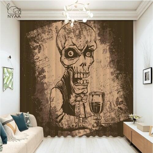 Cartoon Skull Design Curtains And Curtains In The Bedroom Modern Curtain Baby Rope Blackout Curtain Living Room Micro Shading