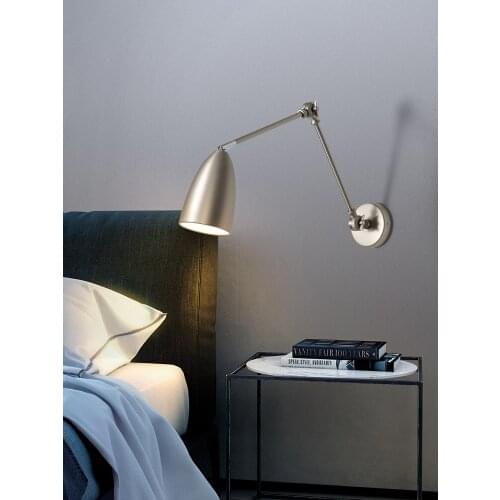 Bedside Bed Room Wall Light Modern Nordic Rocker Lamp Reading Wall Rotating Industrial Wind Retro Household Lamps Wall Decor