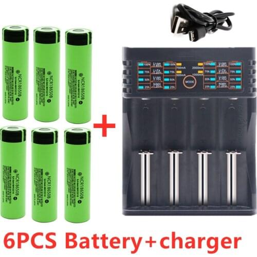 NCR 18650 30A discharge 3.7V 3400mAh 18650 rechargeable battery flashlight lithium battery + USB 18650 charger