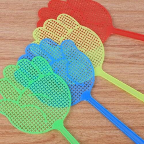 New 1Pcs Cute Palm Pattern Plastic Fly Swatter Lightweight Household Flapper Mosquito Bug Zapper Pest Control Color Random