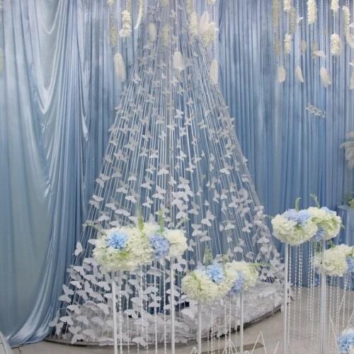 New wedding supplies simulation white butterfly phoenix butterfly window decoration ceiling hanging background wall props