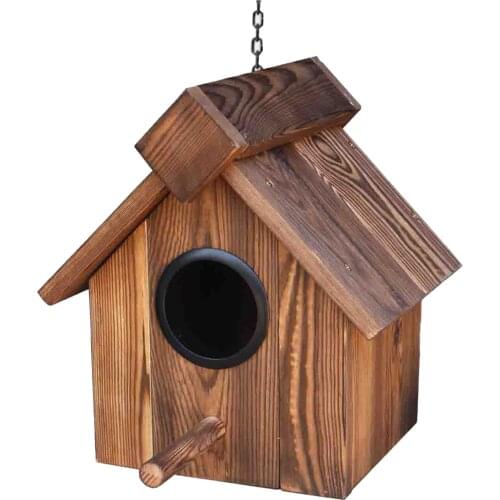 The New Rainproof Is Not Afraid To Bite The Birds Nest Outdoor Solid Wood Birdhouse Large Bird Cage Home Garden Decoration
