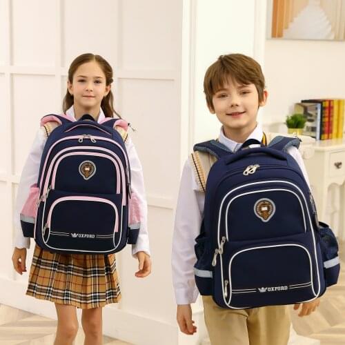 2021 New University of Oxford orthopedic backpack school bag waterproof for boys girls class 1-3