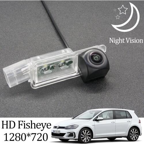 Owtosin HD 1280*720 Fisheye Rear View Camera For volkswagen VW golf MK7 2013-2020 Car Vehicle Parking Accessories